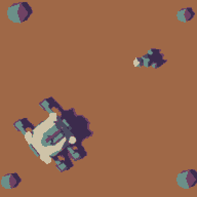 Blender-rendered mech moving, mining, returning, and recharging