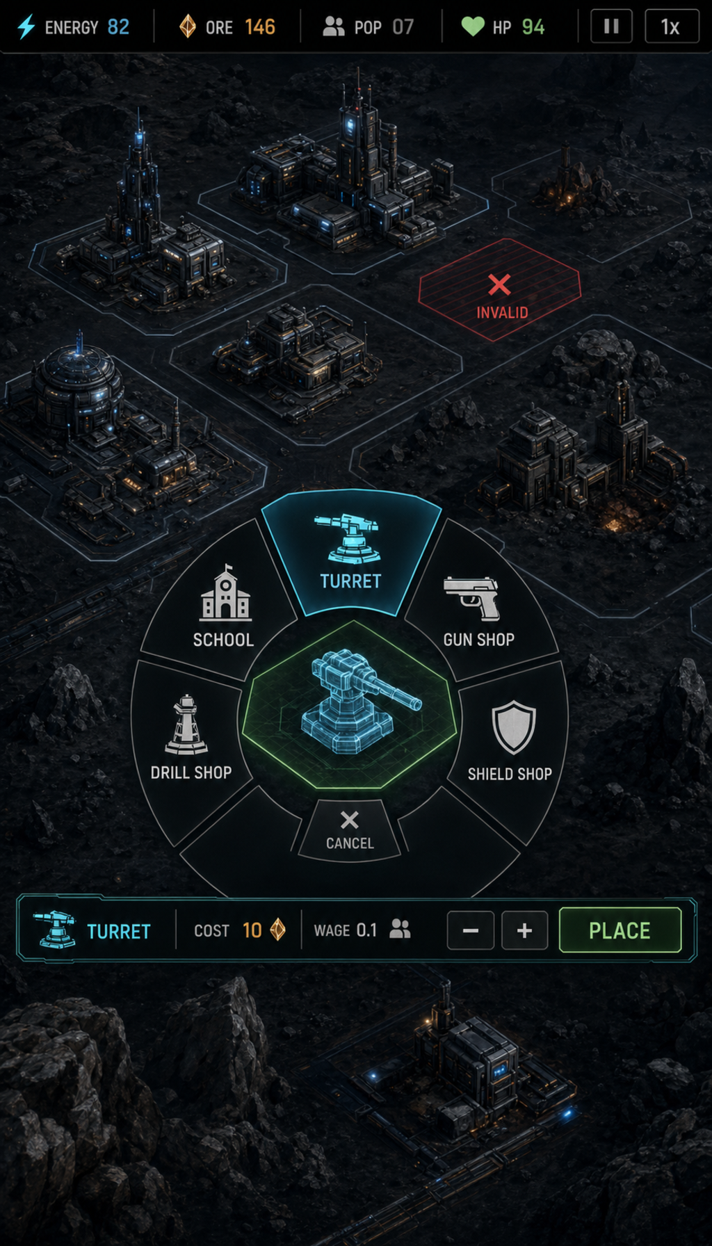 Building UI option B radial blueprint selector