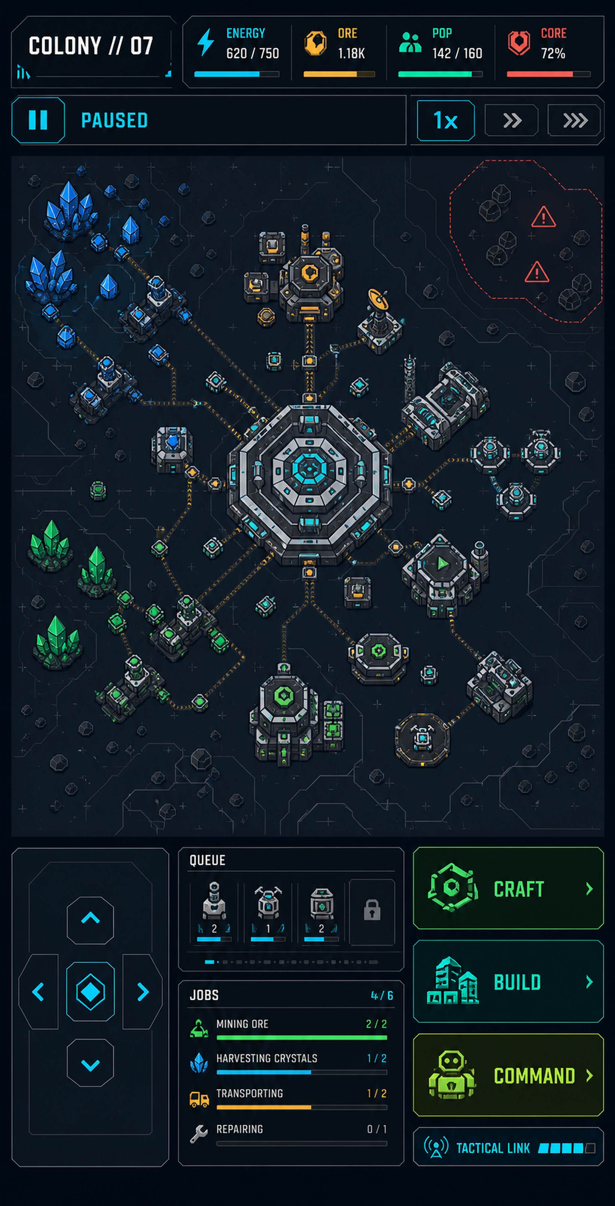 High-resolution original colony command UI